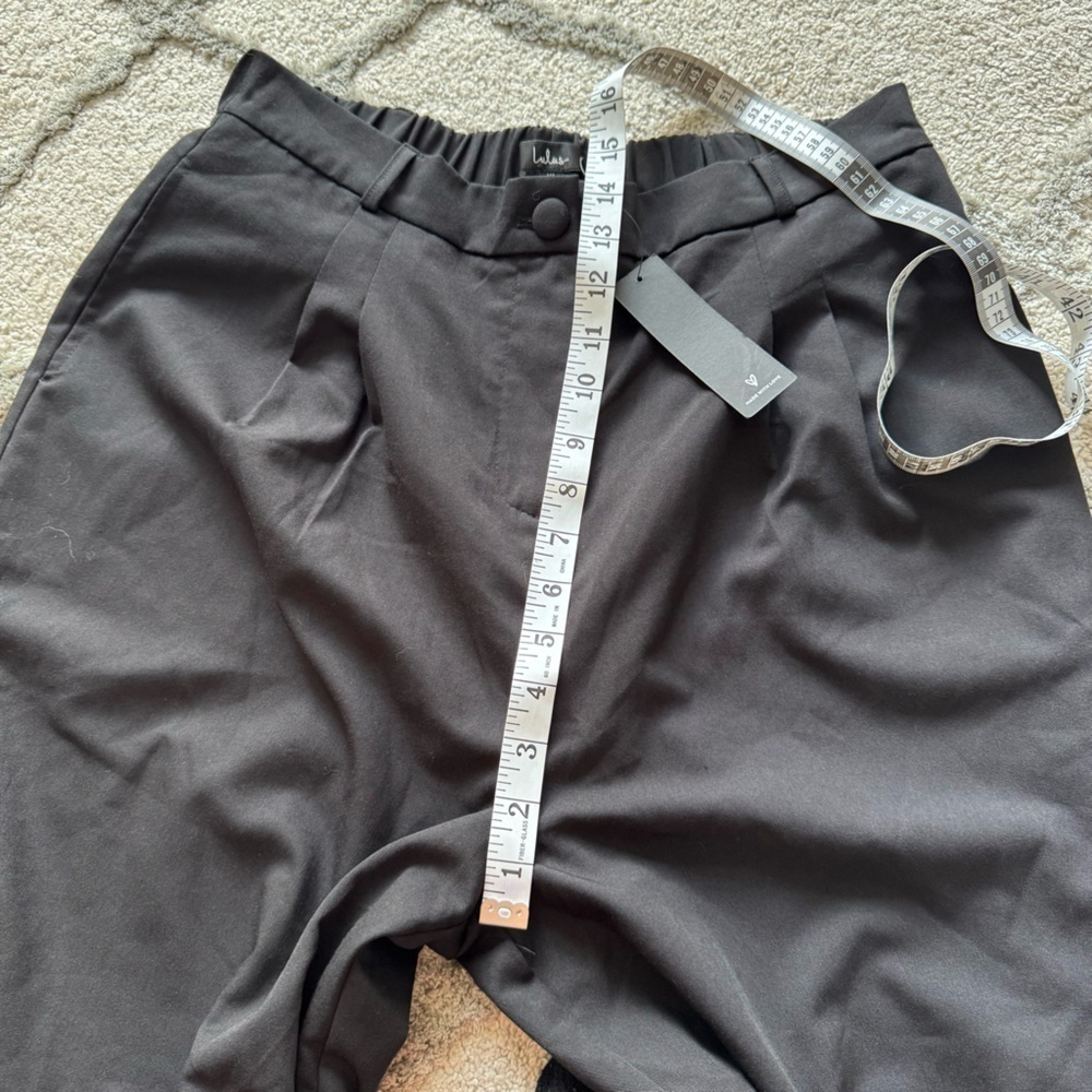 Lulus black trouser pants high rise straight leg loose fit taper XL new - Picture 6 of 7